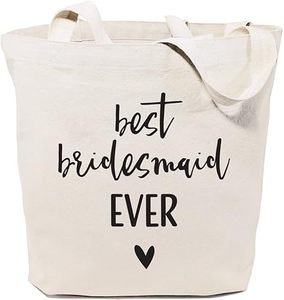 กระเป๋าถือผ้าแคนวาสสำหรับงานแต่งงานของเพื่อนเจ้าสาวที่ดีที่สุดนำมาใช้ใหม่ได้กระเป๋าสะพายไหล่เปิดสองมือจับสำหรับการเดินทางไปช็อปปิ้งชายหาด - Product Image 3