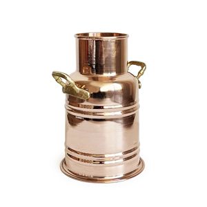 Vase en cuivre fait main authentique turc Armagan 18 cm avec poignées en laiton, décor à la maison, Vase de table en pot de fleur de couleur cuivre - Product Image 2