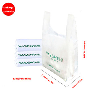 Custom Printing Poly Gusset Carry Bag t Shirt Grocery Shopping for Supermarket Customized Plastic Shopping Bag with logo Print