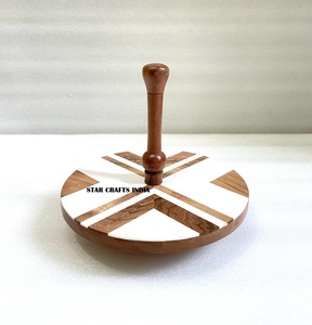 Support à gâteau en bois personnalisé à 3 étages pour anniversaire, mariage et fête Plateau à dessert Assiette de service Support à gâteau en bois à 2 étages - Product Image 3