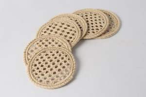 Raffia Coasters Perfect For <b>Summer</b> Parties Tropical <b>Decor</b> And Keeping Furniture Free From Liquid Damage - Product Image 3