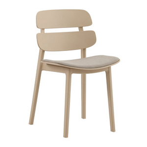 Minimalist Dining <b>Chair</b> with <b>Cushioned</b> Seat and Slatted Backrest Lightweight Modern for <b>Indoor</b> Use in Cafe, Restaurant, or Home - Product Image 1