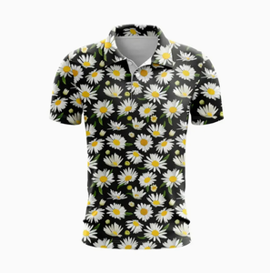 เสื้อผู้ชายแบบแห้งเร็ว ดรายฟิต สำหรับเสื้อกอล์ฟ พิมพ์โลโก้ได้ ผ้าสแปนเด็กซ์/คอตตอน ผ้าแคนวาสพิมพ์ลาย/สีพื้น แขนสั้น ติดกระดุม แบบเรียบ - Product Image 6