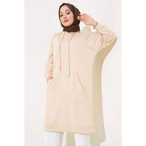 Tunique à Poches Kangourou Beige - Product Image 2