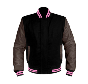 Chaquetas Varsity para Mujer de la Mejor Calidad, Precio Económico al por Mayor, Logotipo Bordado, Mangas de Cuero - Product Image 1