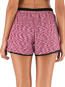 Pantalones cortos para mujer diseñados con tela elástica de cuatro vías y cintura alta de apoyo, perfectos para ropa activa e informal - Product Image 4