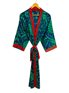 ชุดกิโมโนผ้าส่าหรีน้ำหนักเบาหลากสีสำหรับผู้หญิงชุดคลุมผ้าไหมส่าหรีสำหรับฤดูร้อน - Product Image 4