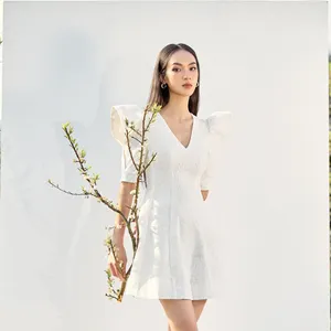 Keelin Sabrina Dress Good Price Sustainable Minimalist Luxury Design Fashion Brand Customized Packaging Made In Vietnam Manufact