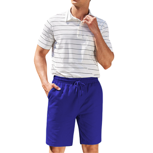 Los pantalones cortos de gimnasio de verano informales de los hombres sólidos proporcionan algodón de verano transpirable caliente con bolsillos pantalones cortos informales - Product Image 1