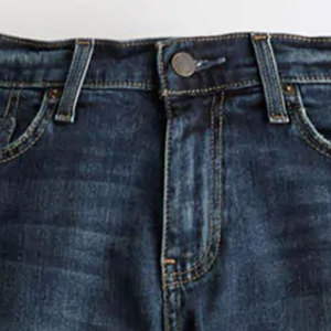 Jeans en toile grande taille confortables légers à coupe ajustée pour hommes de haute qualité 100% coton taille moyenne Style décontracté pantalon droit - Product Image 3