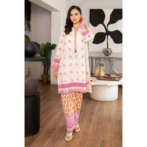 Conjunto Coordinado Rosa con Estampado Dobby para Mujer, Decoración con Plumas Bordadas, Uso Diario, Dos Piezas, Top, Largo por Encima de la Rodilla, Talla XS - Product Image 5