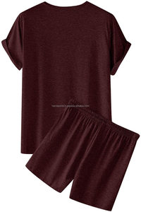 ชุดวอร์มกีฬาผู้ชาย 2 ชิ้น ผ้าโพลีเอสเตอร์/คอตตอน ระบายอากาศได้ดี เสื้อยืด กางเกงขาสั้น สำหรับวิ่งออกกำลังกาย ฤดูร้อน - Product Image 4