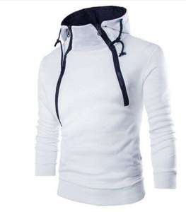 Sweat à capuche blanc personnalisé pour homme en polaire, anti-plis, coupe-vent, séchage rapide, avec caractéristiques anti-rides, fourniture ODM, polyester/coton - Product Image 2
