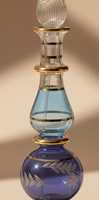 Bouteilles d'attar en verre égyptien soufflé à la main avec bouchon hermétique pour huile de parfum en gros
