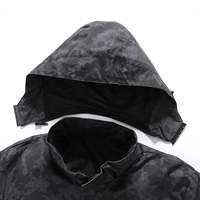 Veste coupe-vent à capuche avec poche zippée pour le sport, manteau simple camouflage pour hommes, automne et hiver