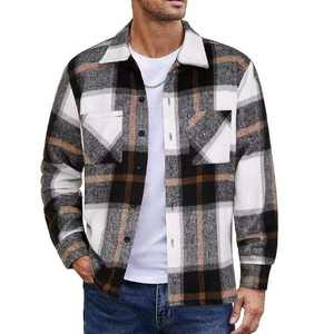 Nueva Camisa de Franela a Cuadros de Alta Gama para Hombre, 100% Algodón, Cálida, Gruesa, de Corte Regular, para Otoño e Invierno - Product Image 6