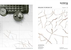 Endless Blue Vitrified 600X1200 DR Tallado Acabado mate Gran formato Piso de pared Azulejo de porcelana Superficie 3D tallada - Product Image 3