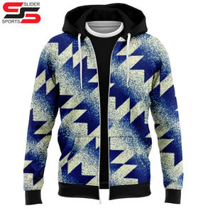 Personalizado al por mayor de sublimación cremallera colorido estilo básico más tamaño de los hombres sudaderas con capucha de sublimación - Product Image 3