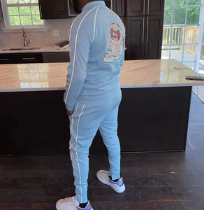 Personalizado 380g lavado gradiente sudor trajes algodón polar chándal Jogger chándal Unisex conjuntos hombres ropa deportiva Sudadera con capucha conjunto - Product Image 4