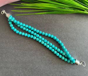 Handmade Boho Jewelry 8'' Long Turquoise <b>Bracelet</b> 3 Strands Fine <b>Sterling</b> <b>Silver</b> <b>Bangles</b> - Product Image 1