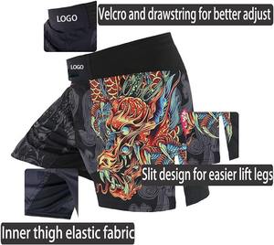 กางเกงขาสั้นสำหรับผู้ชายกางเกงชกมวย BJJ MMA สำหรับผู้ชายกางเกงขาสั้นต่อสู้กางเกงมวย BJJ ออกแบบโลโก้ได้ตามต้องการ - Product Image 2