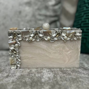 Handcrafted Floral Lotus Flower Clasp Resin <b>Clutch</b> <b>Bag</b> Designer Handbag <b>Bridesmaid</b> Gift Elegant <b>Bag</b> with Comfort and Style - Product Image 1