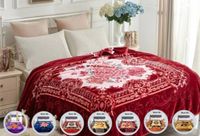 Couverture rectangulaire douce tissée imprimée vison pour lit double, 1,5 kg, chaude, confortable, literie de luxe, pour hiver, maison, hôtel, cadeau, durable