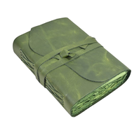 Articles de papeterie en cuir en gros livres scolaires couverture couleur verte matériau en cuir Pu Logo personnalisé conception supérieure