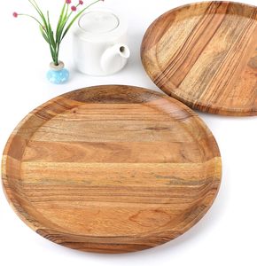Assiette de présentation en bois rustique fabriquée à la main pour la décoration de table en bois durable écologique parfait pour les mariages et les dîners haut de gamme - Product Image 4