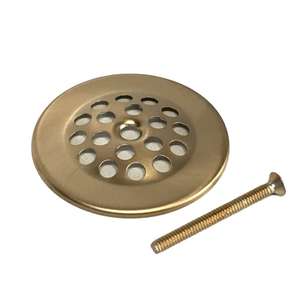 Filtre de vidange de lavabo en maille à dessus arrondi, finition or poli, avec boulon de fixation central assorti pour les drains de lavabo de salle de bain - Product Image 1