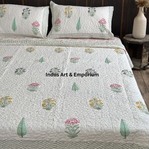 Colchas y Cubrecamas Acolchados de Algodón 100% Tejidos a Mano y Estampados con Bloques, Ecológicos, al por Mayor - Product Image 4