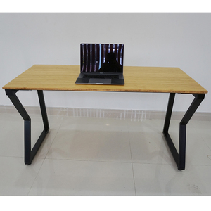 MBamboo Desk 140x70cm Fixed Office Computer/Laptop <b>Table</b> with Assembled Iron Legs for Bedroom & Home Office - Product Image 5