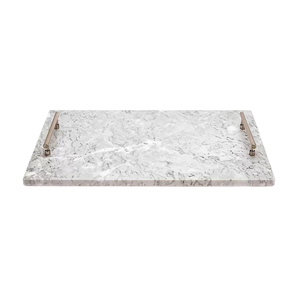 Plateau de service en marbre poli en porcelaine de luxe, nouveau design, fait main, écologique, style américain, pour mariage, au meilleur prix - Product Image 2