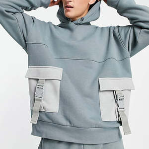 Vente en gros Survêtement pull lourd Tenue de jogging sérigraphiée personnalisée avec poches cargo - Product Image 3