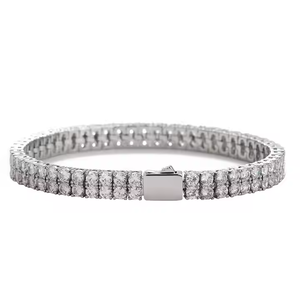 สร้อยข้อมือเทนนิสมอยส์ซอไนต์สุดหรูสีเงิน/ทอง10K 925สำหรับผู้ชายของขวัญครบรอบสไตล์คลาสสิกเครื่องประดับแฟชั่น - Product Image 3