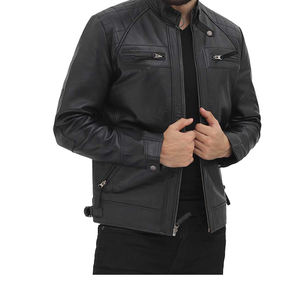 Veste en cuir pour homme en cuir de vachette de haute qualité, légère, veste en cuir d'hiver, couleur noire, durable, manteau d'hiver chaud pour homme - Product Image 5