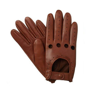 Guantes de conducción de invierno para hombres y mujeres Negro Marrón Ajuste personalizado Etiqueta privada Venta al por mayor Guantes de cuero de piel de oveja - Product Image 3