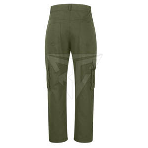 กางเกงคาร์โก้ผ้าฝ้ายผู้ชายแบรนด์ส่วนตัว เอวกลาง น้ำหนักเบา สไตล์ลำลอง มีกระเป๋าหลายช่อง ทรงตรง สีพื้น - Product Image 5