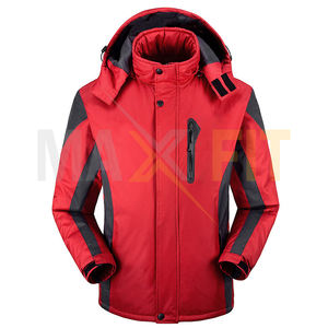 Abrigo deportivo de invierno MAXFIT ENTERPRISES para hombre, chaqueta impermeable de lona con cuello levantado de lana interior para senderismo y acampada al aire libre - Product Image 2