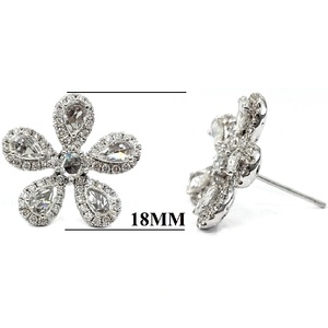 Fine élégante Vintage Design de haute qualité 18k solide or blanc véritable diamant poire coupe à la main boucle d'oreille fête d'anniversaire de mariage - Product Image 2