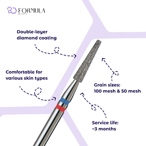 ดอกสว่านเจียรเล็บเพชรทรงกรวยขนาด 2.3 มม. สีน้ำเงิน+แดง สำหรับทำเล็บมือและเล็บเท้า ขายส่ง - Product Image 2