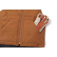 Veste sans manches courte matelassée d'hiver personnalisée, style cargo, streetwear, veste de travail, toile de canard épaisse pour hommes, tissée, lavée