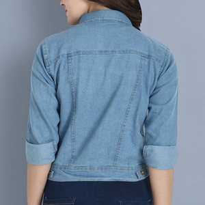 Nuevo diseño rosa Color impresión clavo cuenta moda suelta alta calidad chaqueta de mezclilla rasgada para las mujeres - Product Image 6