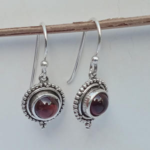 Wholesale Lightweight 925 Sterling <b>Silver</b> Garnet <b>Earrings</b> Cute <b>Wedding</b> Engagement Jewelry for Women Girls Christian Gift Parties - Product Image 4