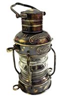 Lampe à huile suspendue en laiton bronze de 10 pouces, style ancien nautique, écologique, faite à la main, style rustique, pour Noël, mur/patio, maison