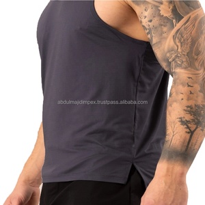 เสื้อกล้ามผ้าฝ้ายระบายอากาศแห้งเร็วเป็นมิตรต่อสิ่งแวดล้อมสำหรับผู้ชายเสื้อกล้ามออกกำลังกายเล่นฟิตเนสลำลองวิ่งออกกำลังกายโลโก้ตามสั่ง100% - Product Image 4