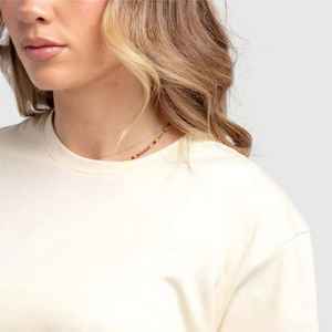 T-shirt en coton pour femmes | motif solide en tissu respirant à texture douce surdimensionnée adapté à une tenue décontractée - Product Image 5