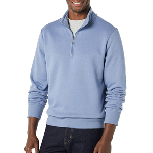 Custom <b>Mens</b> Quarter <b>Zip</b> Sweatshirt Heavyweight Cotton Fleece <b>Jumper</b> Drop Shoulder <b>Half</b> <b>Zip</b> Streetwear Direct Factory Price - Product Image 5