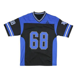 Vente en gros de maillots de football américain à la mode avec logo personnalisé respirant à manches courtes pour sports d'équipe - Product Image 1