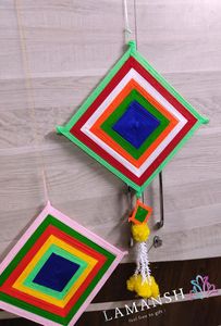 Kit de tentures en laine de rajasthan artisanales pour décorations d'événements mariages indiens et décoration murale en toile de fond haldi cerfs-volants - Product Image 4